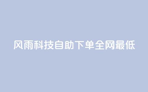 风雨科技自助下单全网最低 - 风雨科技提供全网最优自助下单服务! 第1张 风雨科技自助下单全网最低 - 风雨科技提供全网最优自助下单服务! 第1张