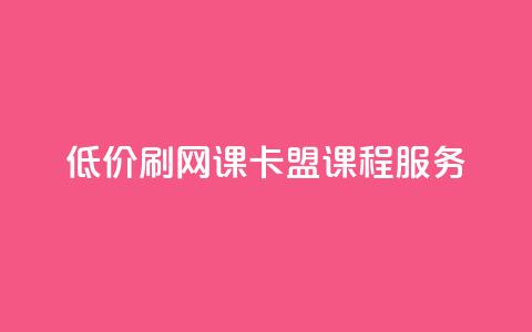 低价刷网课	，卡盟课程服务  第1张