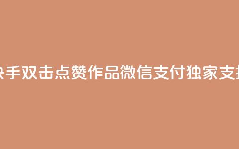 快手双击点赞作品,微信支付独家支持 第1张 快手双击点赞作品,微信支付独家支持 第1张