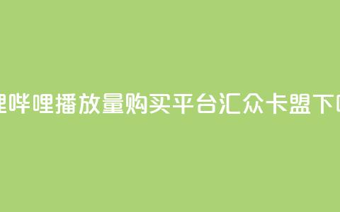哔哩哔哩播放量购买平台 - 汇众卡盟 第1张 哔哩哔哩播放量购买平台 - 汇众卡盟 第1张