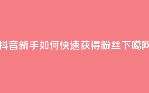 抖音新手如何快速获得1000粉丝 第1张 抖音新手如何快速获得1000粉丝 第1张