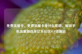 免费流量卡，免费流量卡是什么套路，解锁手机流量新选择亿乐社区SUP货源站