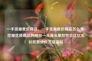 一手货源低价商品，一手货源低价商品怎么卖，挖掘优质商品的秘密—从源头掌控性价比亿乐社区低价自营货源站