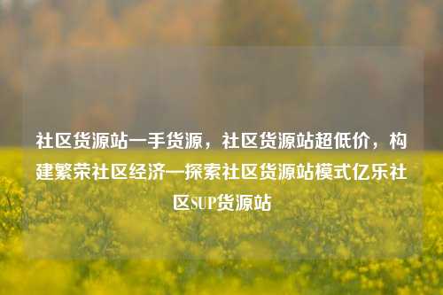 社区货源站一手货源，社区货源站超低价，构建繁荣社区经济—探索社区货源站模式亿乐社区SUP货源站  第1张