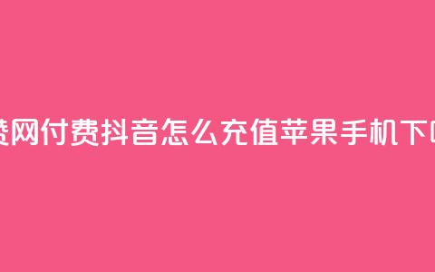 QQ秒赞网付费 - 抖音怎么充值苹果手机  第1张