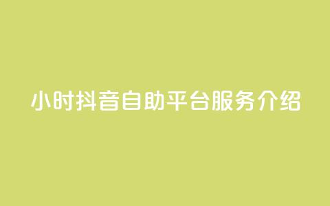 24小时抖音自助平台服务介绍 第1张 24小时抖音自助平台服务介绍 第1张