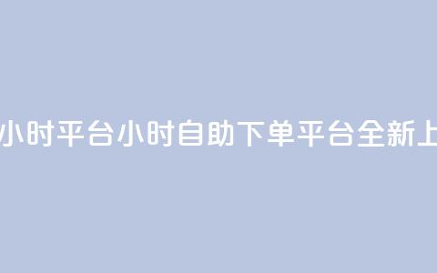 自助下单24小时平台ks - 24小时自助下单平台ks全新上线~  第1张