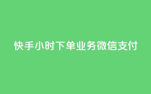 快手24小时下单业务微信支付 - 快手推出24小时微信支付下单新服务~  第1张