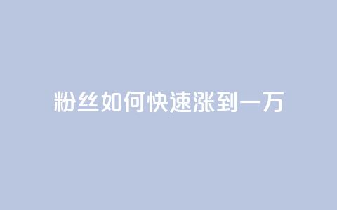 粉丝如何快速涨到一万,空间自助平台业务下单真人 - 自助下单24小时平台ks 全网发卡网大全  第1张