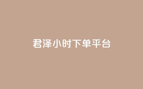 君泽24小时下单平台,ks业务下单平台便宜 - KS低价作品双击 快手业务网站平台24小时  第1张