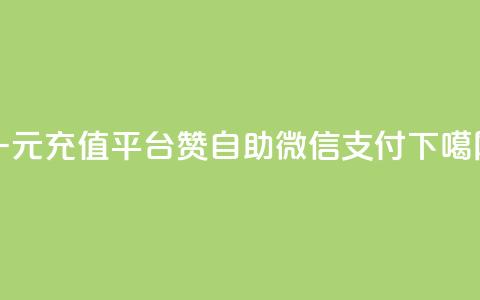 一元充值平台 - qq赞自助微信支付  第1张