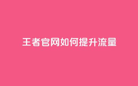 王者官网如何提升流量？  第1张