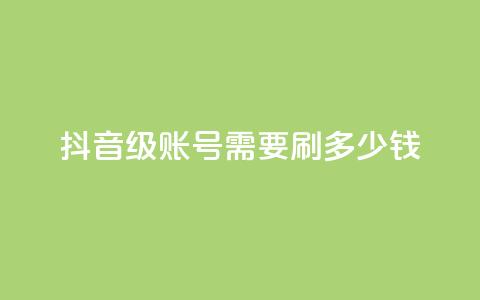 抖音60级账号需要刷多少钱,抖音点赞业务下单2 - 黑科网怎么下载软件安装 抖音业务低价  第1张