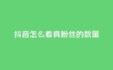抖音怎么看真粉丝的数量 - 如何在抖音上查看真实粉丝数量！  第1张