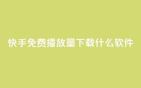 快手免费播放量下载什么软件 - 获取快手视频免费播放量的利器！  第1张