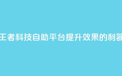 王者科技自助平台:提升SEO效果的利器 第1张 王者科技自助平台:提升SEO效果的利器 第1张