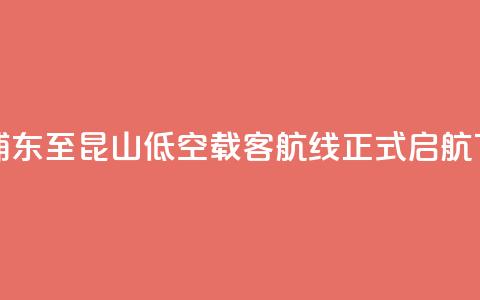 上海浦东至昆山低空载客航线正式启航  第1张