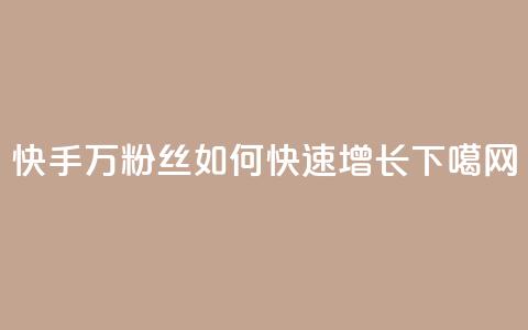 快手1万粉丝如何快速增长? 第1张 快手1万粉丝如何快速增长? 第1张