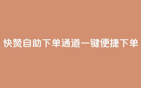 快赞自助下单通道，一键便捷下单  第1张
