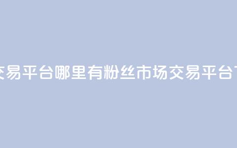 粉丝交易平台哪里有(粉丝市场交易平台)  第1张