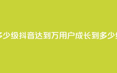抖音50万多少级(抖音达到50万用户,成长到多少级?) 第1张 抖音50万多少级(抖音达到50万用户,成长到多少级?) 第1张
