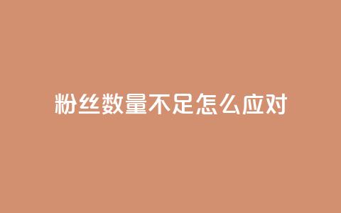 粉丝数量不足怎么应对  第1张