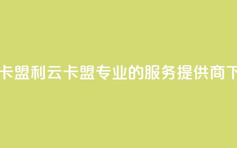 利云卡盟 - 利云卡盟:专业的SEO服务提供商! 第1张 利云卡盟 - 利云卡盟:专业的SEO服务提供商! 第1张