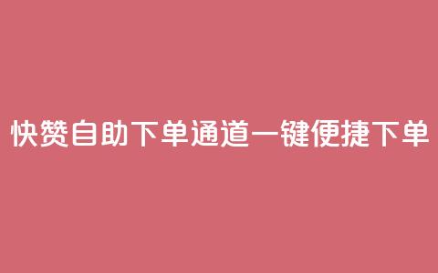 快赞自助下单通道，一键便捷下单  第1张