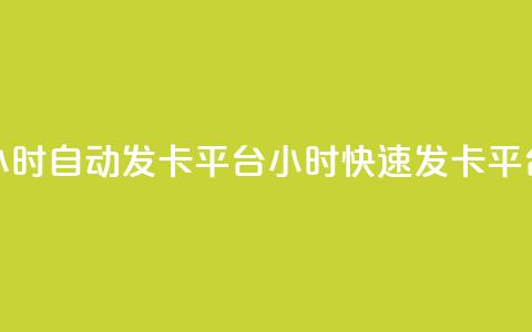 24小时自动发卡平台(24小时快速发卡平台)  第1张