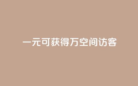 一元可获得10万空间访客  第1张