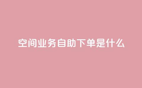 qq空间业务自助下单是什么 - 24小时自助下单秒到  第1张
