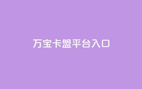 万宝卡盟平台入口,平台卡盟 平台卡盟 - 卡盟稳定 ks业务免费下单平台最便宜  第1张