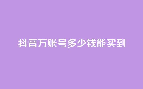 抖音100万账号多少钱能买到 - 抖音百万账号市场价揭秘与购买指南! 第1张 抖音100万账号多少钱能买到 - 抖音百万账号市场价揭秘与购买指南! 第1张