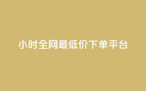 24小时全网最低价下单平台 - 全网最低价24小时下单平台推荐~  第1张