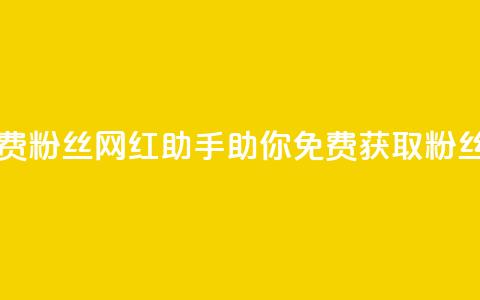 网红助手免费粉丝 - 网红助手助你免费获取粉丝秘籍。  第1张