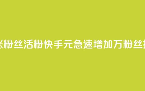 快手1块钱涨10000粉丝活粉 - 快手1元急速增加1万粉丝技巧~ 第1张 快手1块钱涨10000粉丝活粉 - 快手1元急速增加1万粉丝技巧~ 第1张