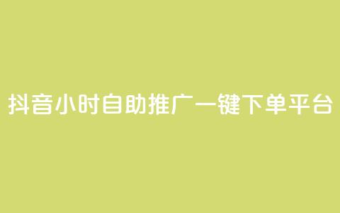 抖音24小时自助推广一键下单平台  第1张