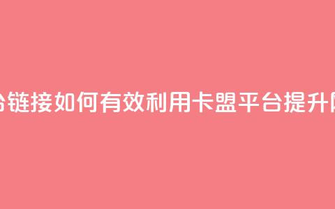卡盟平台链接:如何有效利用卡盟平台提升网站流量 第1张 卡盟平台链接:如何有效利用卡盟平台提升网站流量 第1张