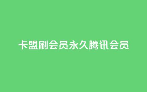 卡盟刷会员永久腾讯会员 - 永久腾讯会员，轻松获取，卡盟VIP优惠！~  第1张