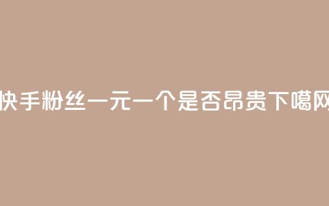 快手粉丝一元一个是否昂贵？  第1张