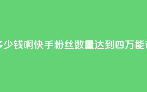 快手粉丝四万能赚多少钱啊 - 快手粉丝数量达到四万，能带来多少收益？~  第1张