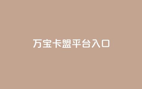万宝卡盟平台入口,快手点赞链接入口在哪里 - 全网最低价业务网站 快手低价二十四小时下单平台  第1张