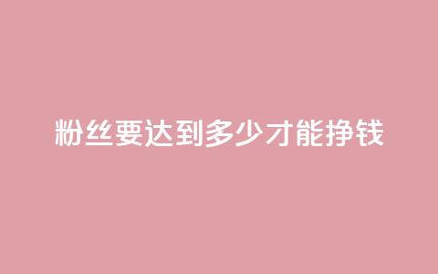 粉丝要达到多少才能挣钱 - 如何增加粉丝数才能实现盈利？!  第1张