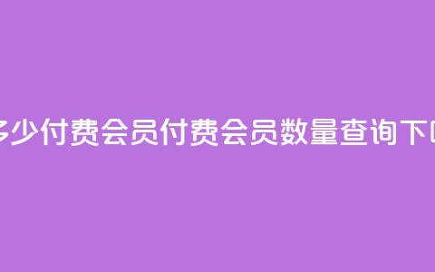 qq有多少付费会员(qq付费会员数量查询)  第1张