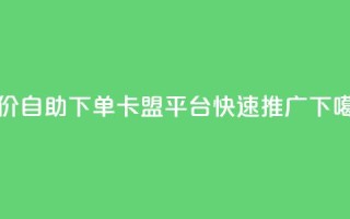 低价自助下单：卡盟平台快速推广