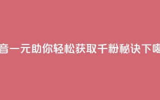 抖音一元助你轻松获取千粉秘诀