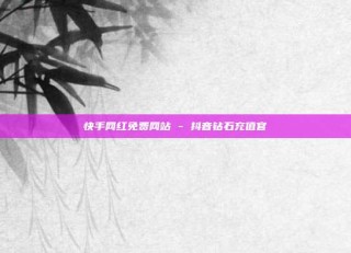 快手网红免费网站 - 抖音钻石充值官
