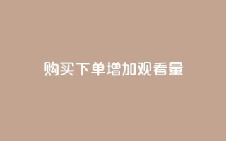 购买下单增加观看量 - 提升播放量的秘诀