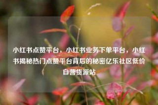 小红书点赞平台，小红书业务下单平台，小红书揭秘热门点赞平台背后的秘密亿乐社区低价自营货源站