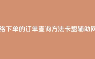 子潇网络下单的订单查询方法 - 卡盟辅助网